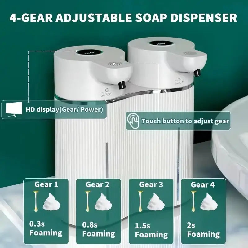 Distributeur de savon automatique sans contact, double tête (vue 5) - Nesty