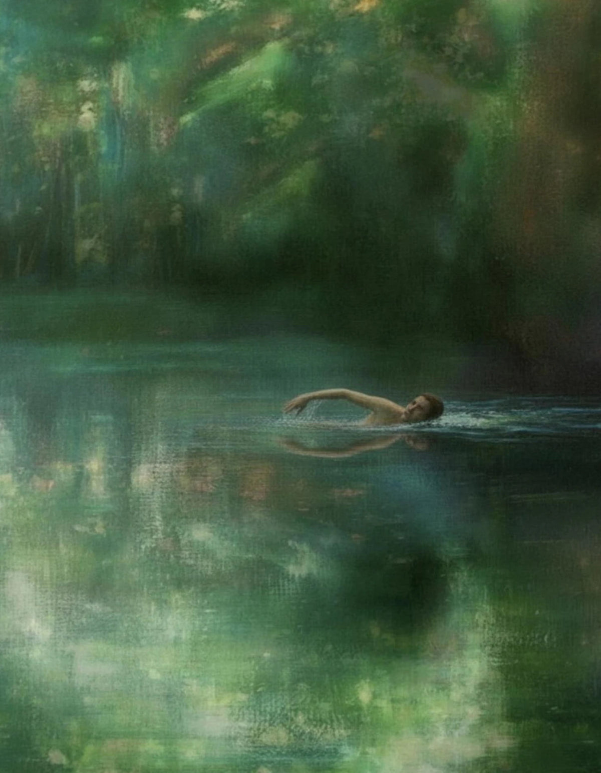 Toile imprimée nageuse et bassin Nesty - Art mural vert forêt (vue 9)