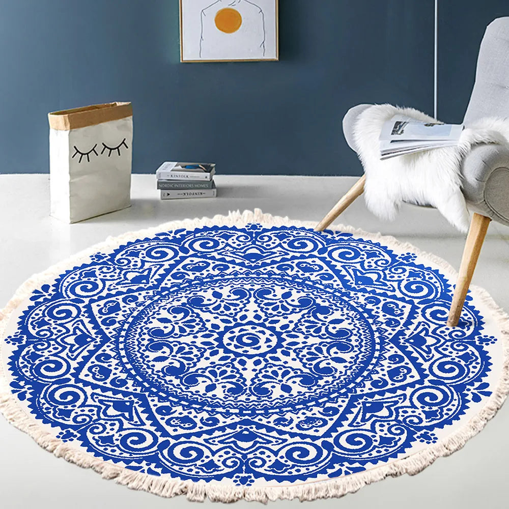 Tapis rond bohème à franges — tissé main - Nesty (vue 27)