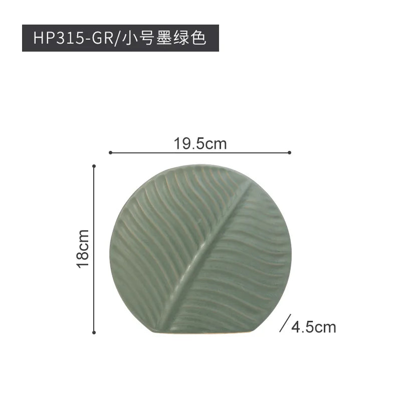 Vase céramique de style européen, motif feuille (vue 8) - Nesty