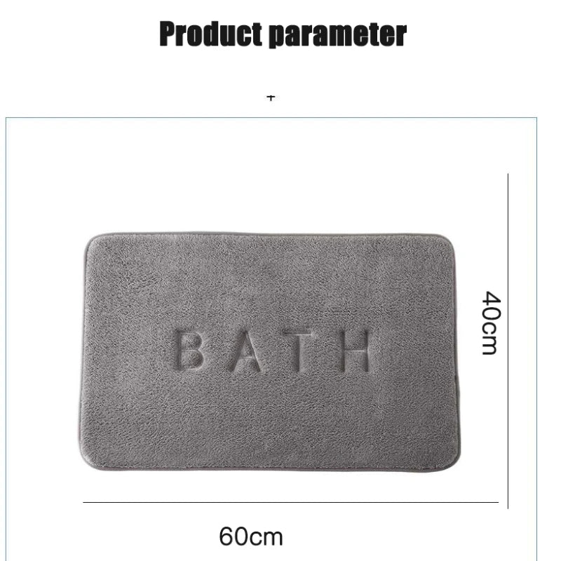 Tapis de bain moelleux en mousse à mémoire de forme - Nesty, schéma des dimensions du tapis gris, 40 x 60 cm