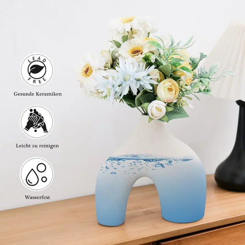 Duo de vases céramique blancs, forme montagne - Nesty (vue 3)