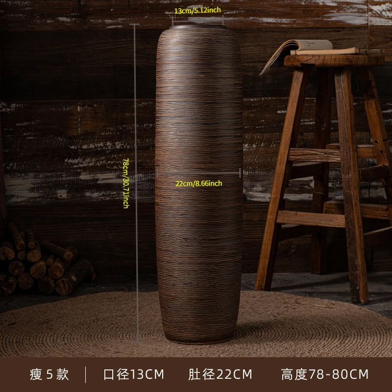 Grand vase en céramique sur pied, style asiatique - Nesty (vue 9)