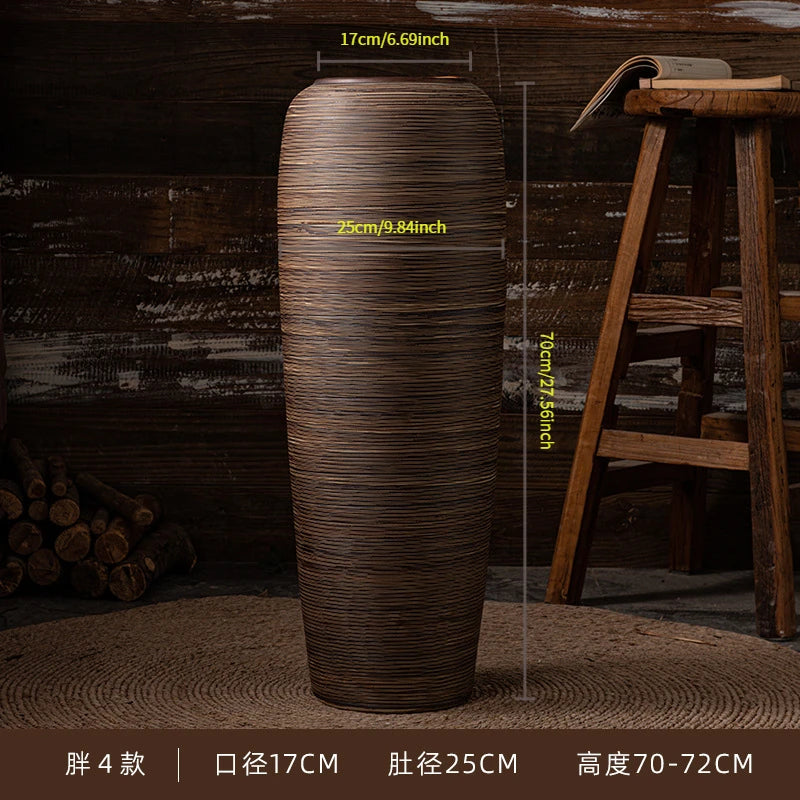 Grand vase en céramique sur pied, style asiatique - Nesty (vue 11)