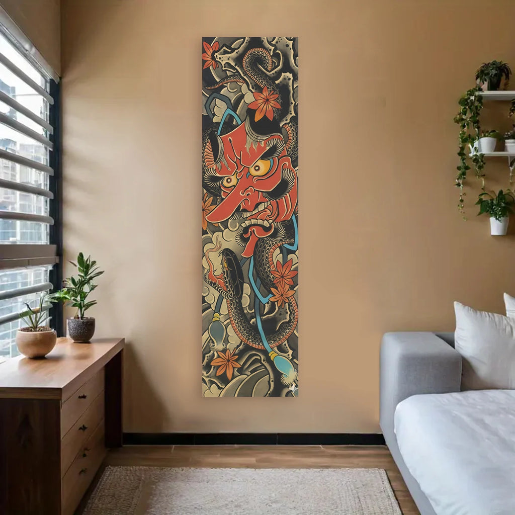 Tapisserie murale vagues japonaises Nesty - Soleil rouge pour le mur (vue 12)
