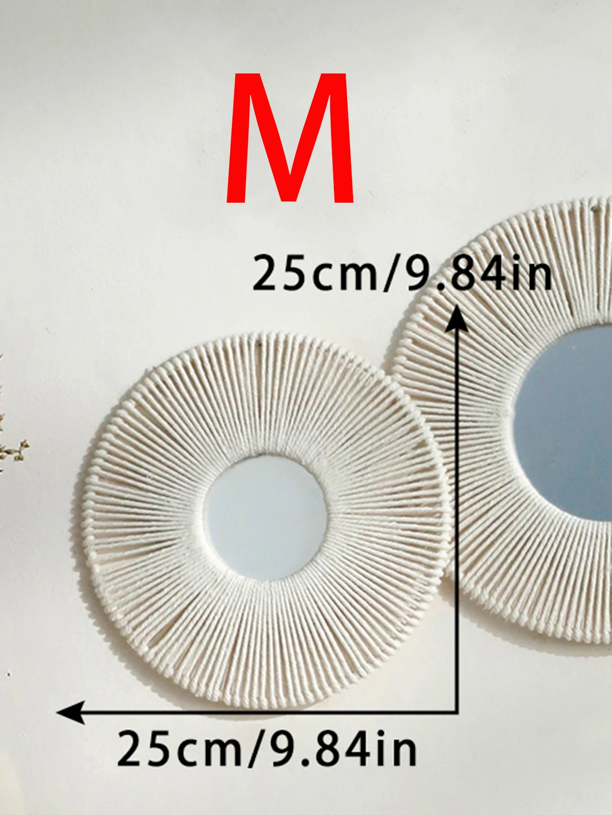 Miroir mural rond en corde de chanvre tressée, style bohème (vue 11) - Nesty