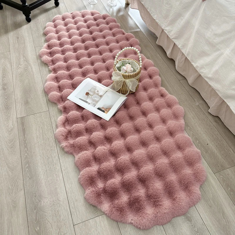 Tapis ovale en fausse fourrure douce Nesty - Chevet (vue 6)