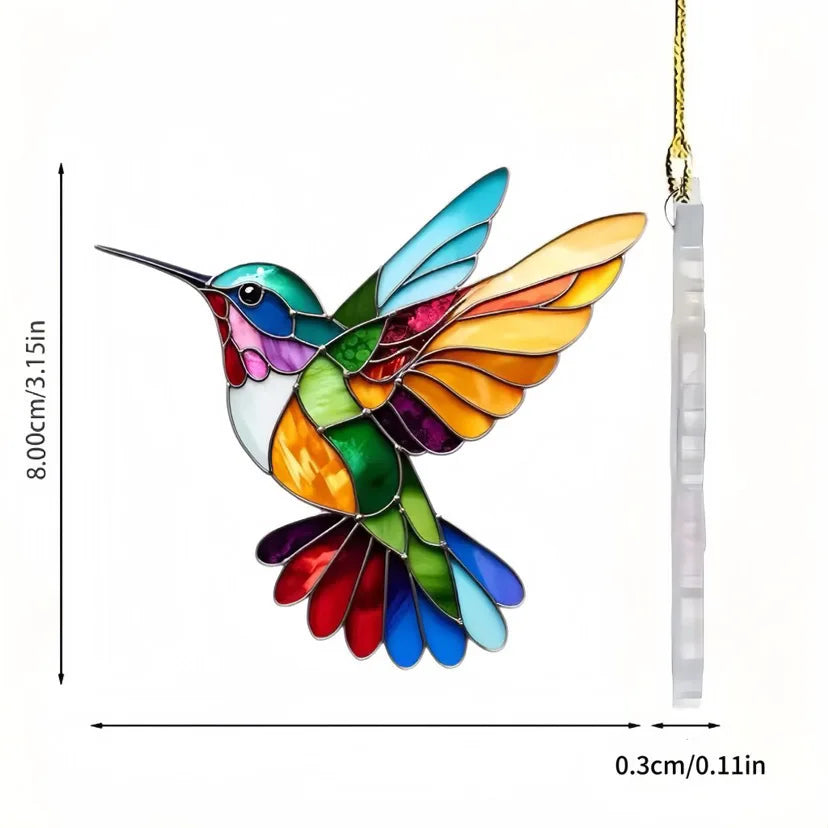 Suncatcher colibri en acrylique Nesty - Pendentif décoratif pour fenêtre et jardin (vue 6)