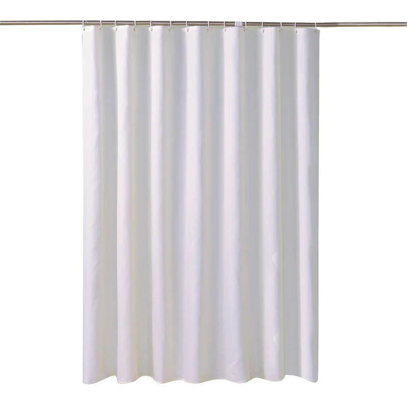 Rideau de douche blanc avec crochets — teinte unie imperméable - Nesty (vue 3)