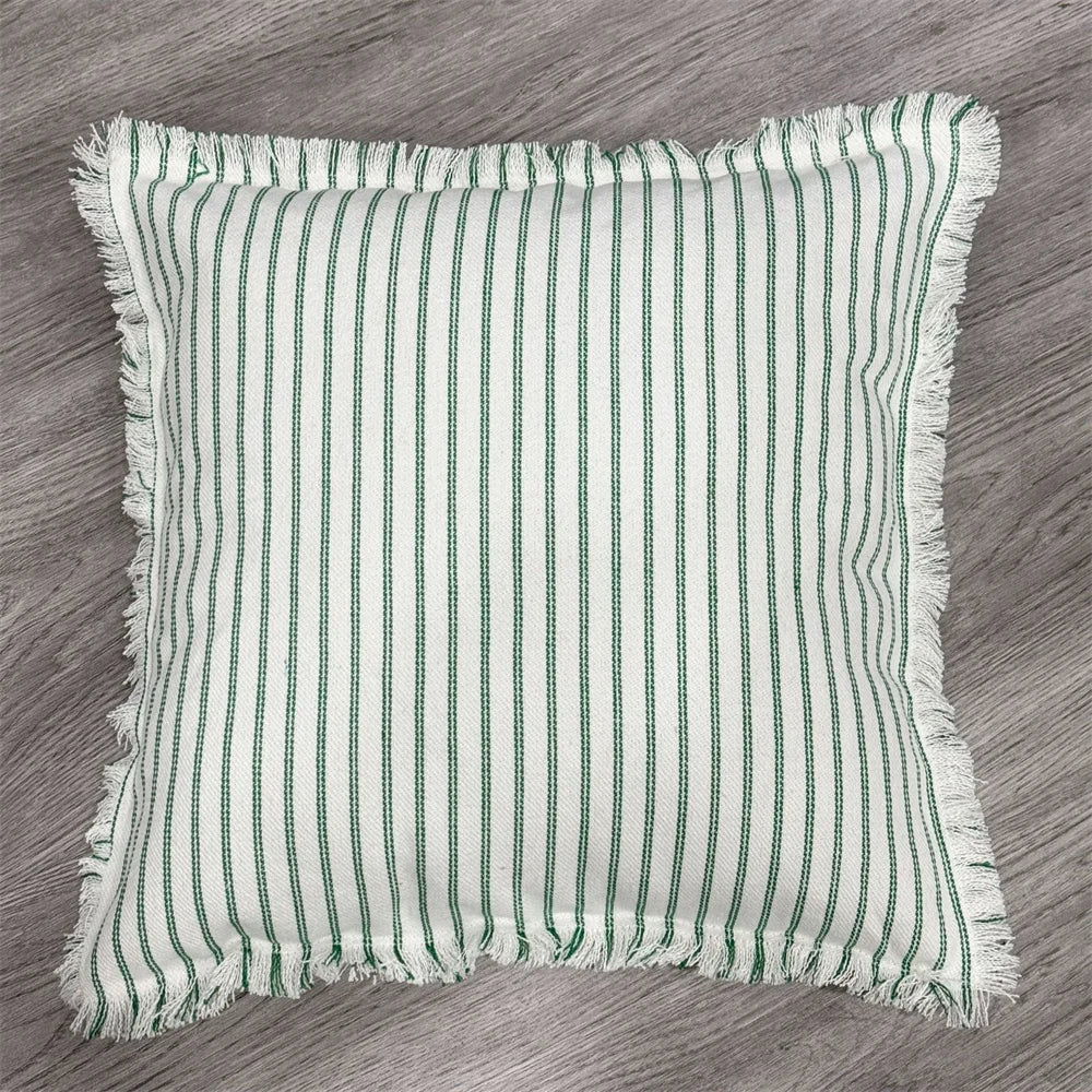 Housse de coussin en lin à rayures Nesty - Plusieurs formats disponibles (vue 9)