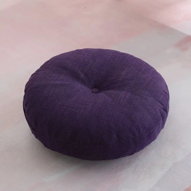 Grand coussin de méditation zafu en lin — pour banquette ou yoga - Nesty (vue 12)