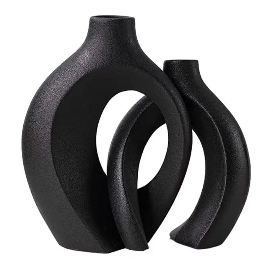 Set de vases blancs en plastique — style européen (vue 7) - Nesty