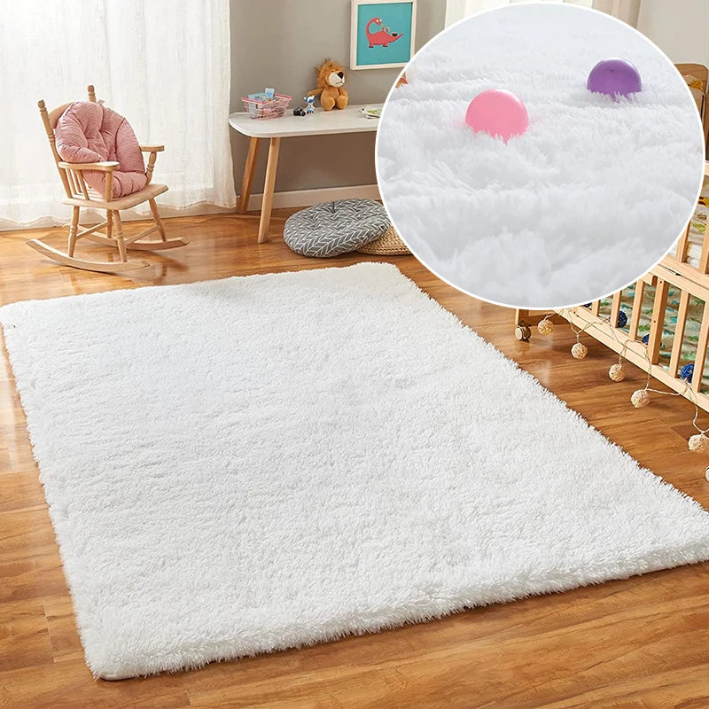 Grand tapis moelleux blanc pour salon et chambre Nesty (vue 14)