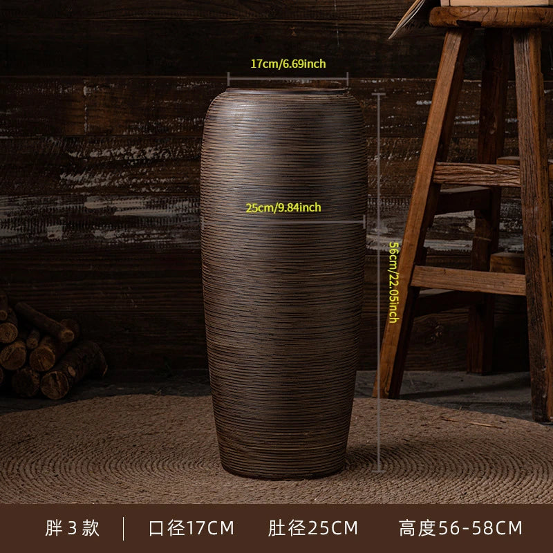 Grand vase en céramique sur pied, style asiatique - Nesty (vue 7)