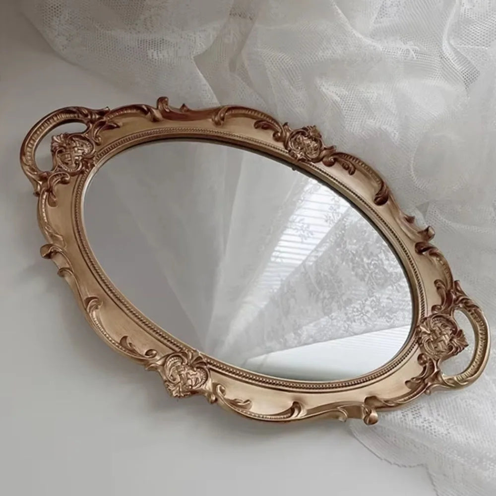 Plateau miroir ovale, style vintage français (vue 9) - Nesty