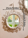 Miroir mural tissé macramé rond, décoration bohème (vue 6) - Nesty