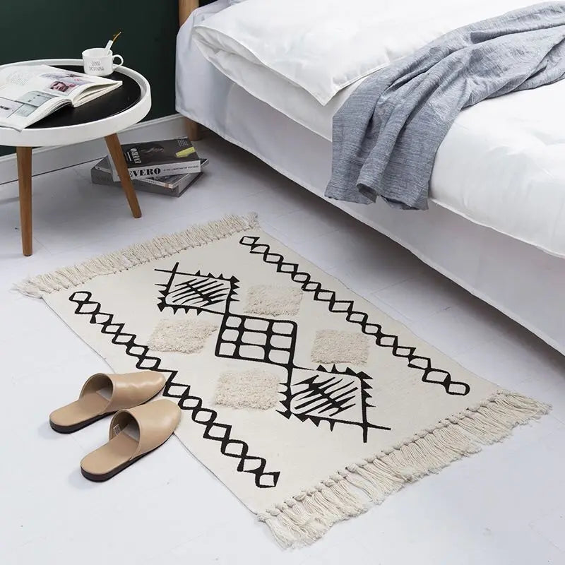 Tapis tissé main à franges — esprit bohème - Nesty (vue 21)