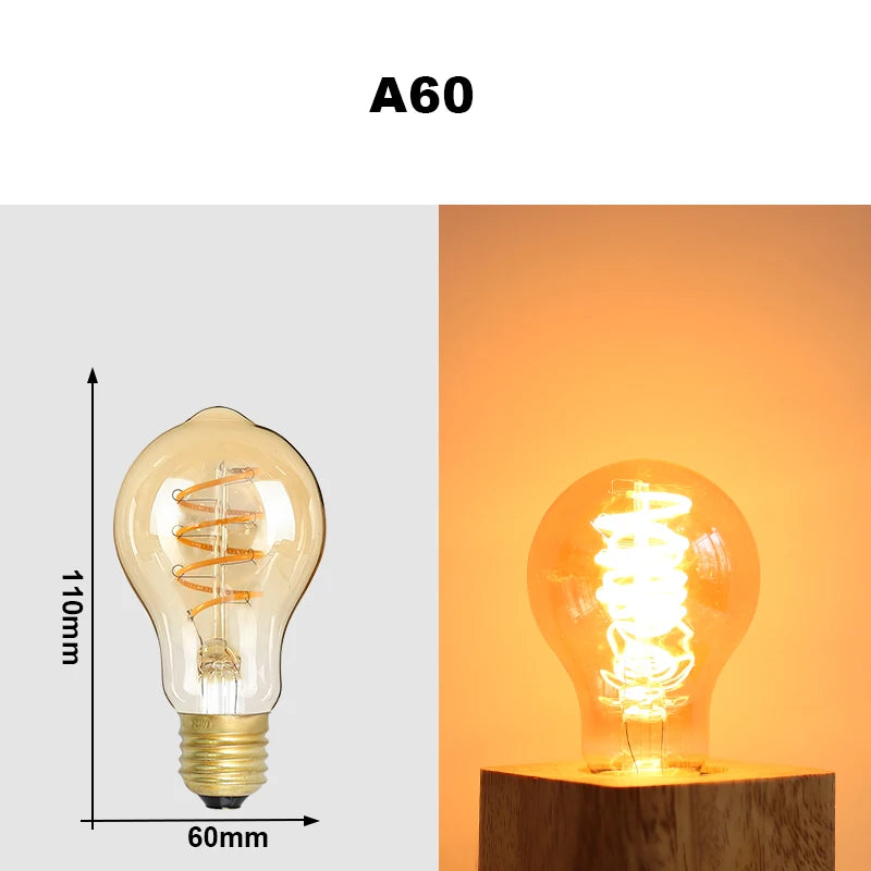 Ampoule LED Edison vintage Nesty - Filament rétro E27 à lumière chaude (vue 8)