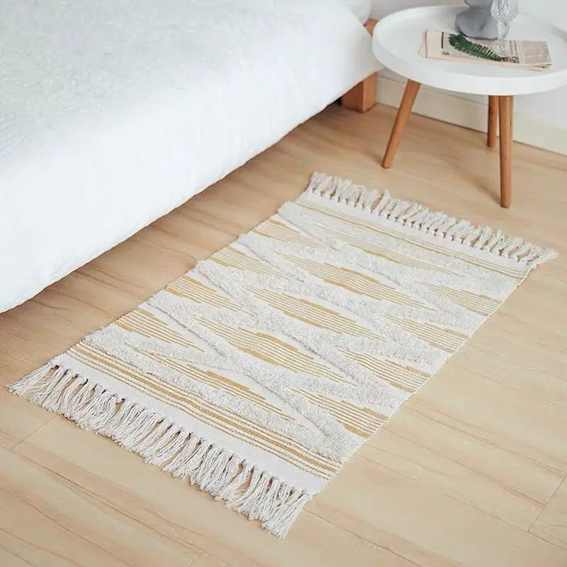 Tapis tissé main à franges — esprit bohème - Nesty (vue 24)