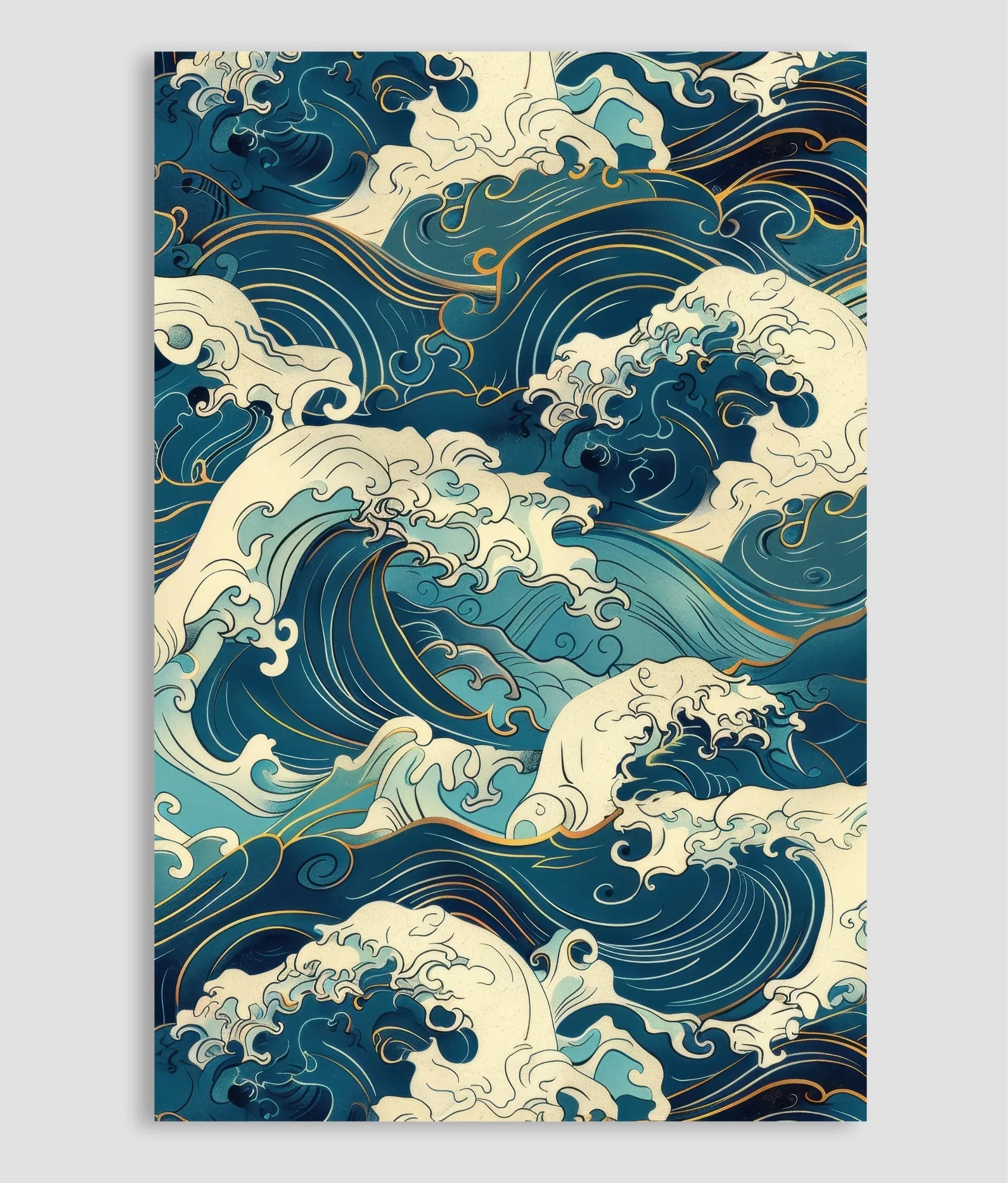 Toile imprimée vagues abstraites Nesty - Art mural japandi (vue 13)