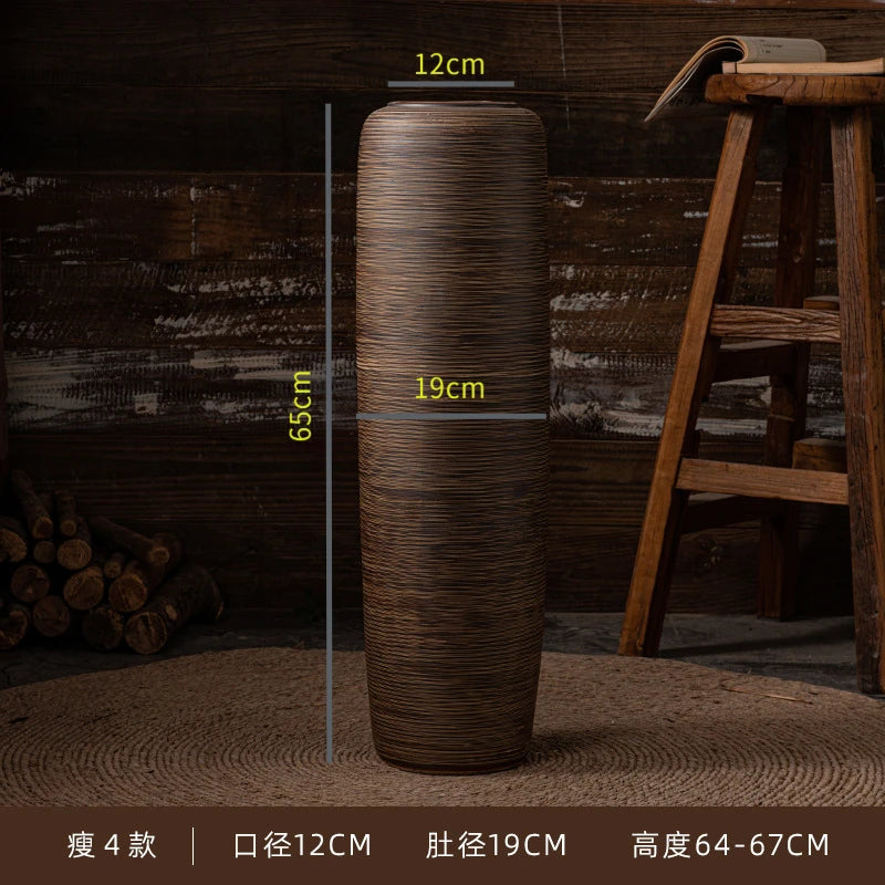 Grand vase en céramique sur pied, style asiatique - Nesty (vue 13)