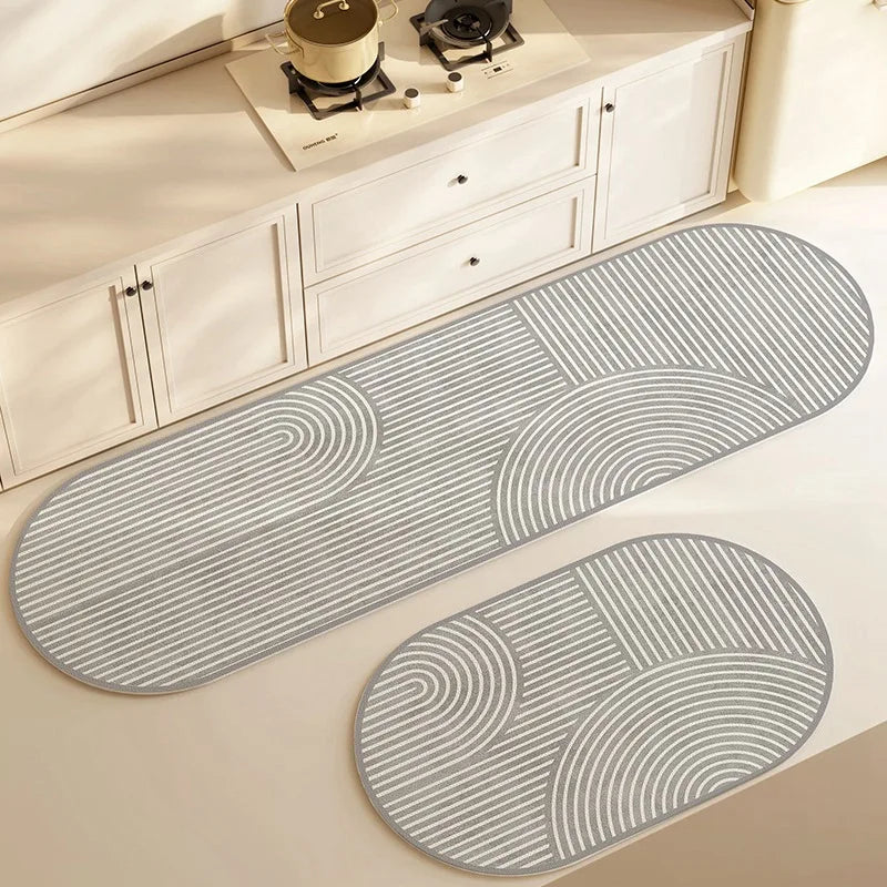 Tapis de cuisine long à rayures en diatomée (vue 8) - Nesty