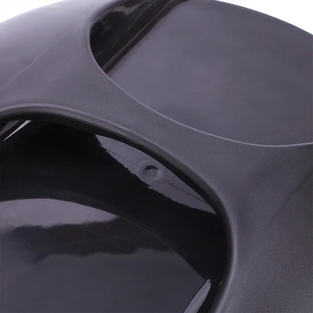 Miroir rond suspendu Nesty - Gros plan sur la texture du cadre noir et l'anneau de suspension