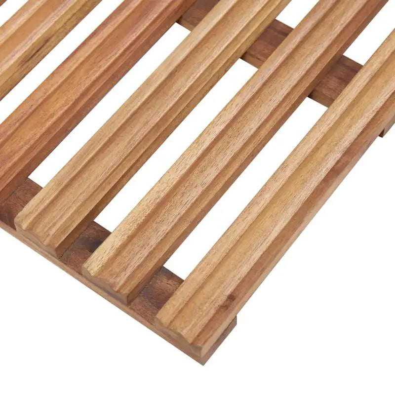 Duo de tapis de douche en bois d'acacia — finition huilée naturelle - Nesty (vue 5)