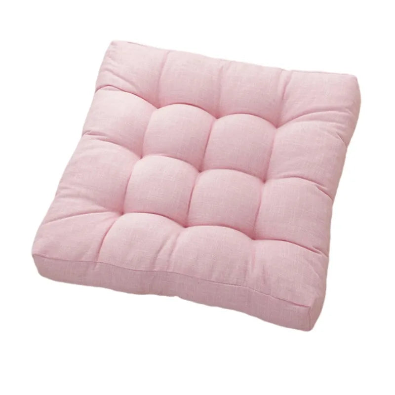 Grand coussin de sol carré tufté en lin Nesty - Esprit futon, épais (vue 8)