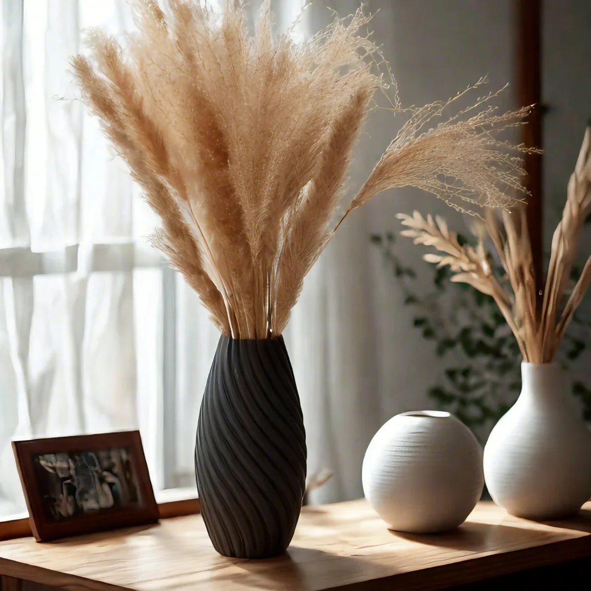 Duo de vases noirs style scandinave, finition mate - Nesty (vue 5)