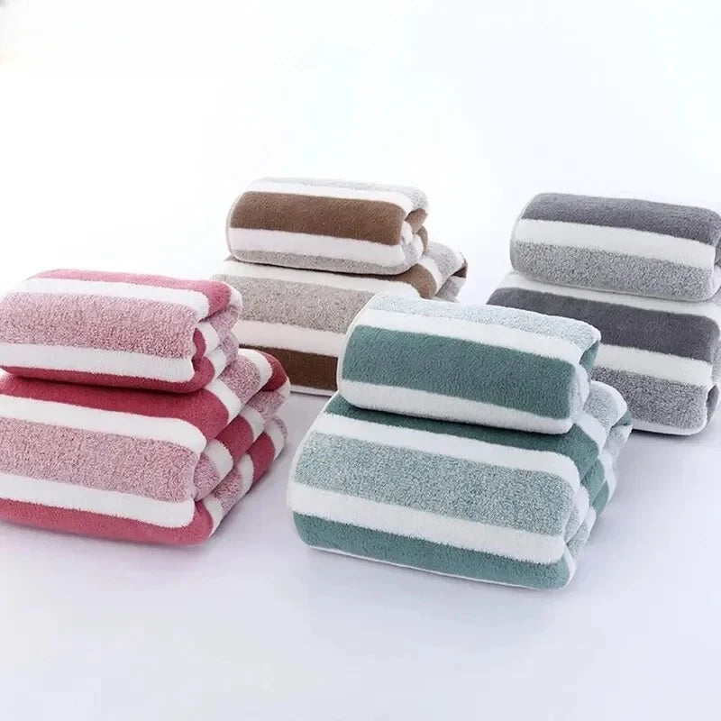Duo de serviettes de bain — lui & elle, coton polyester - Nesty (vue 1)