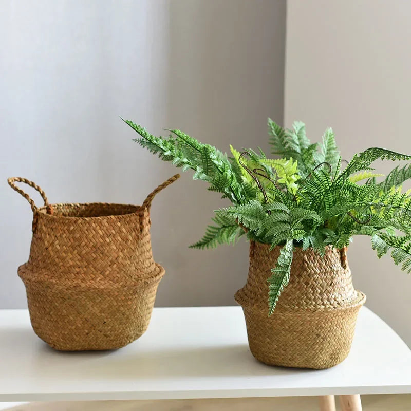 Panier en osier pour fleurs et linge, pot de jardin décoratif - Nesty (vue 2)