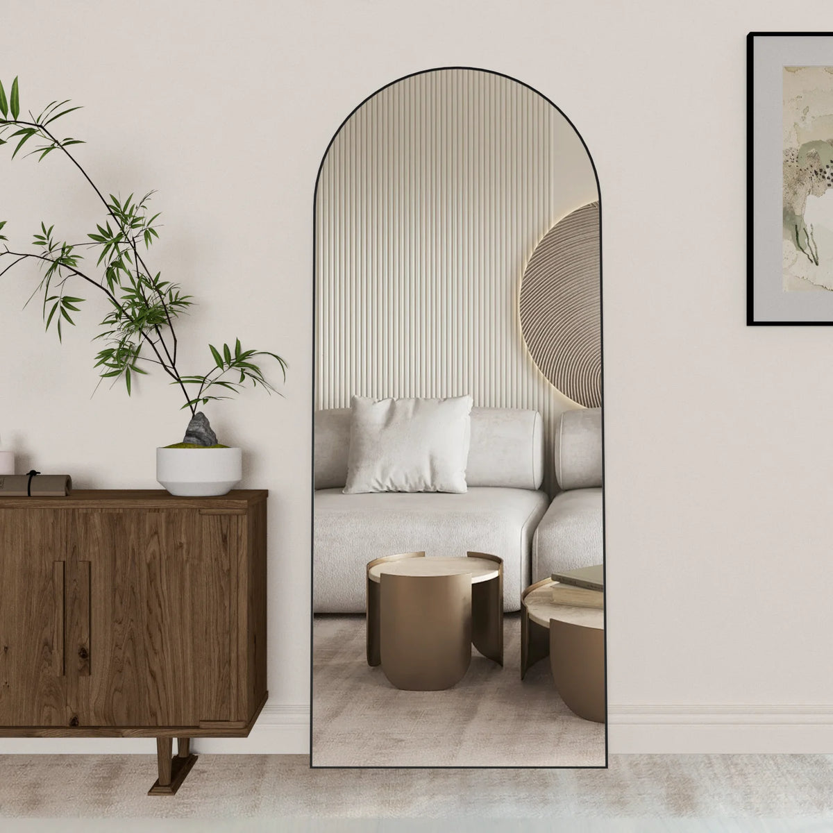 Miroir psyché cintré 65 x 24 cm — cadre en métal noir (vue 6) - Nesty