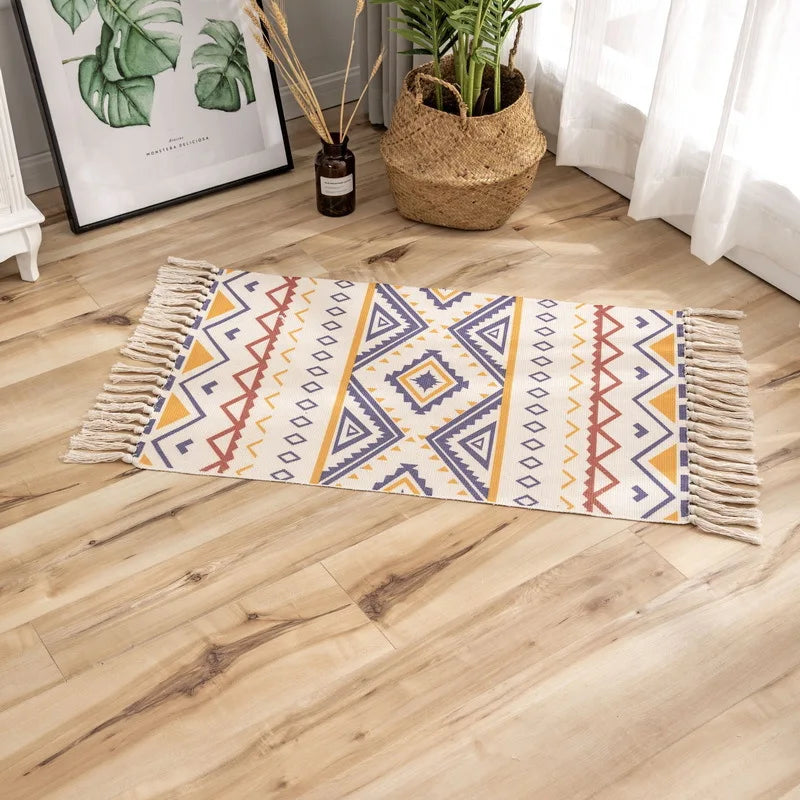 Tapis en coton et lin tissé main — motif berbère - Nesty (vue 17)