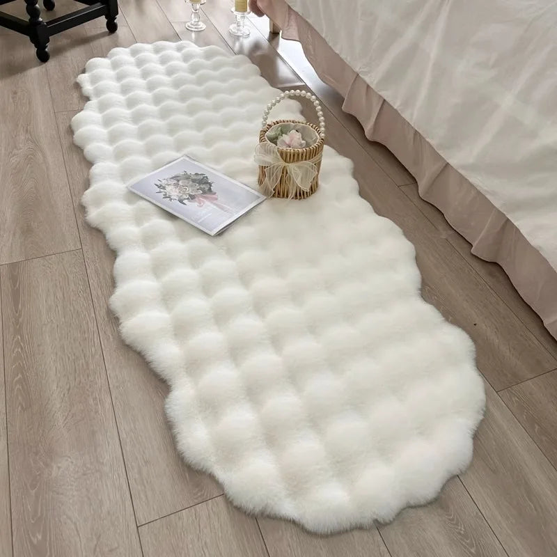 Tapis ovale en fausse fourrure douce Nesty - Chevet (vue 11)