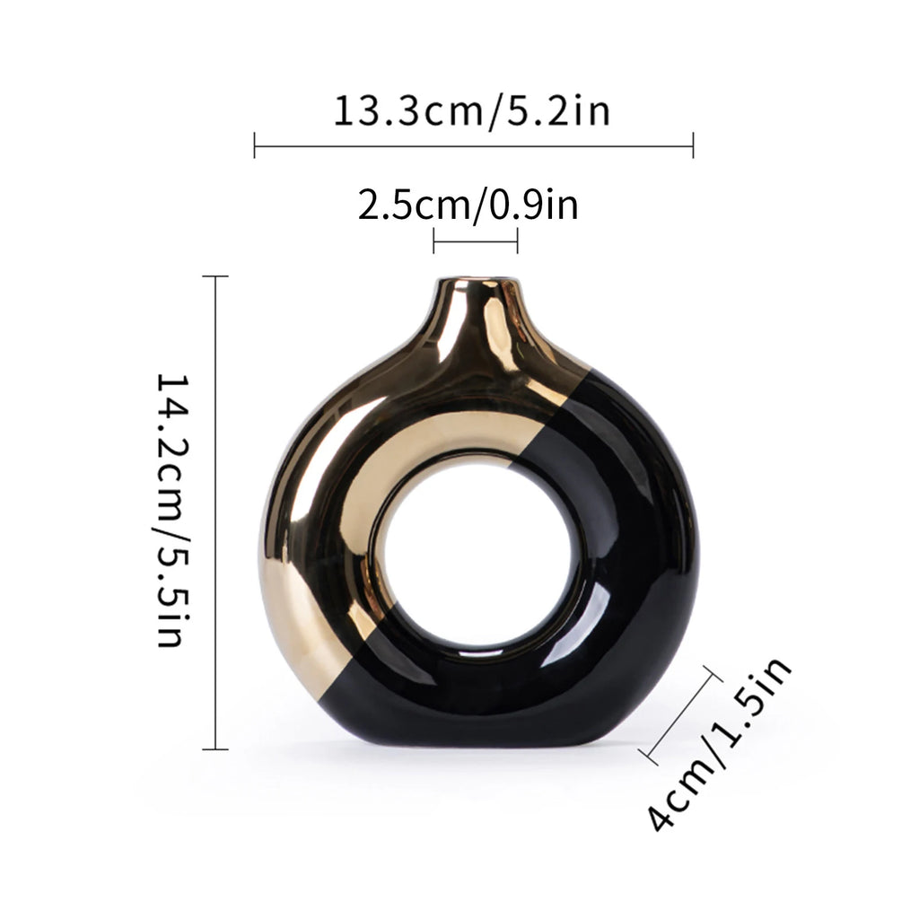 Vase en céramique doré — silhouette nordique, plusieurs tailles (vue 7) - Nesty