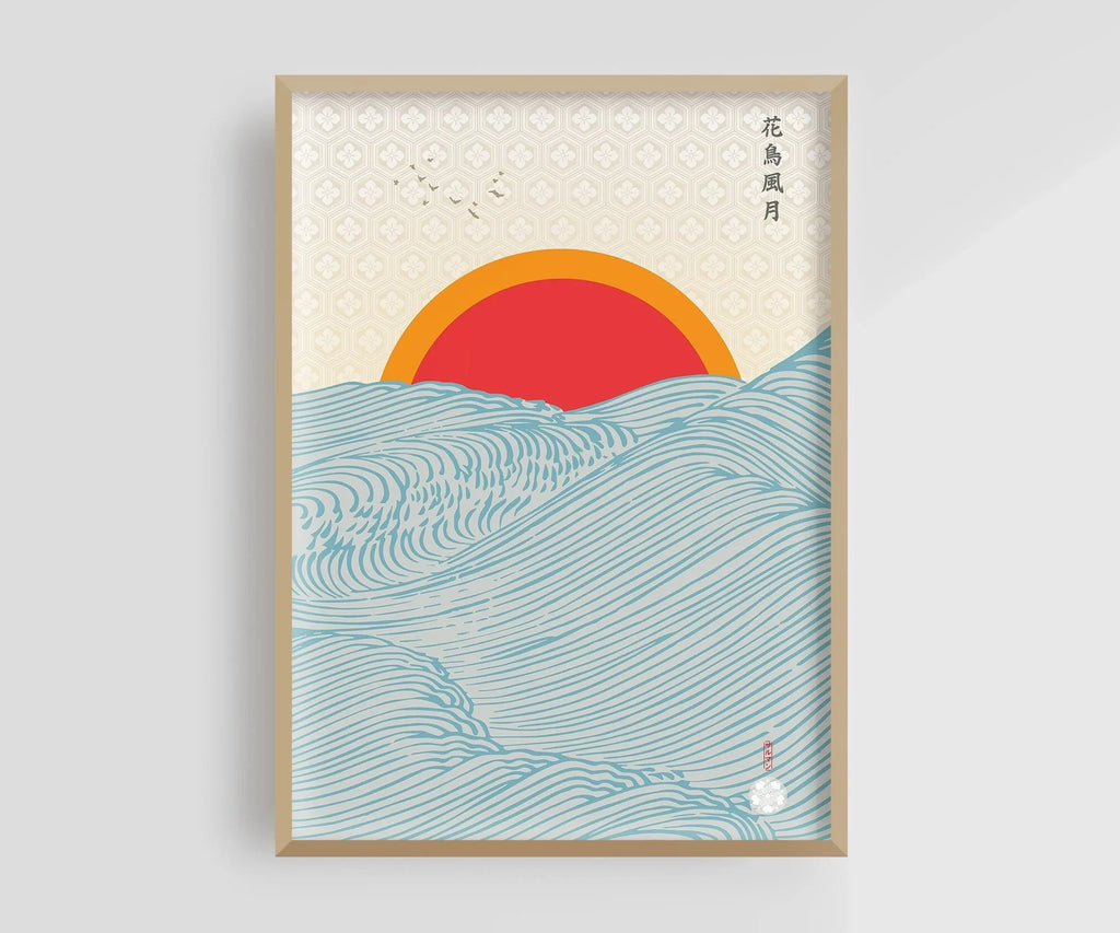 Toile murale vague japonaise Nesty - Mont Fuji au lever du soleil (vue 15)