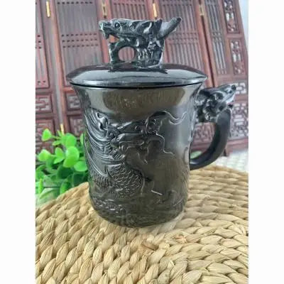 Tasse en pierre naturelle avec couvercle, motif dragon - Nesty (vue 7)