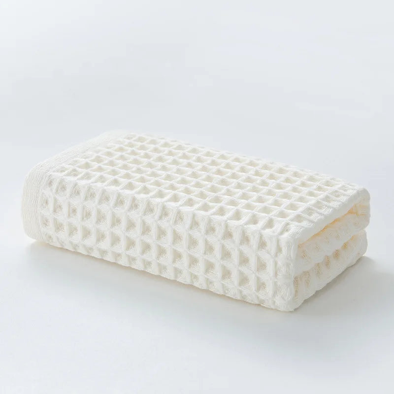Serviette de bain en coton éponge nid d'abeille — 70 x 140 cm, motif pois - Nesty (vue 9)