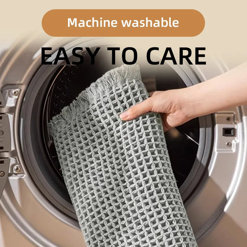 Tapis de bain gaufré à pompons Nesty - Absorbant et antidérapant (vue 5)