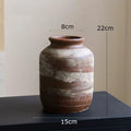 Vase en céramique strié, esprit wabi-sabi rétro (vue 8) - Nesty