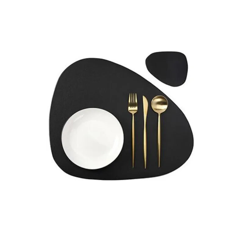 Set de table et dessous de verre en cuir synthétique, réversible - Nesty (vue 16)