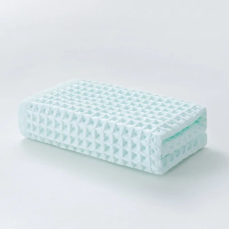 Serviette de bain en coton éponge nid d'abeille — 70 x 140 cm, motif pois - Nesty (vue 7)