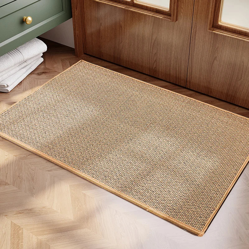 Tapis de cuisine tissé en lin — motif à carreaux (vue 7) - Nesty