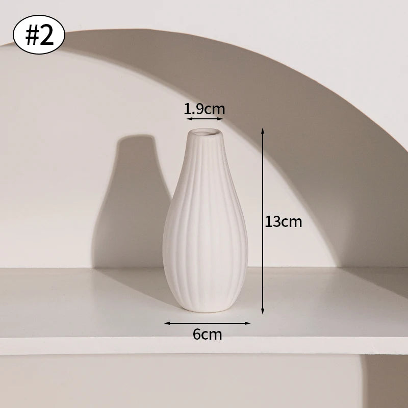 Vase en céramique blanc, style nordique épuré - Nesty (vue 39)