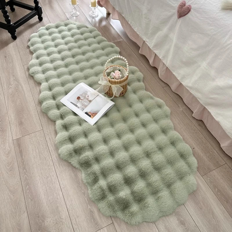 Tapis ovale en fausse fourrure douce Nesty - Chevet (vue 8)