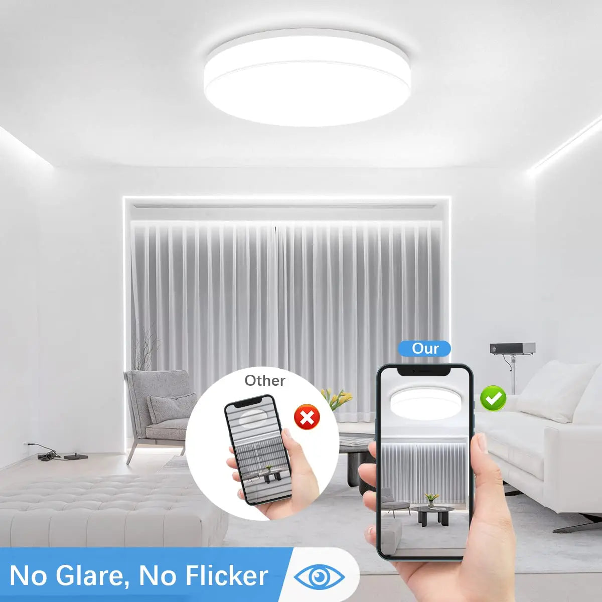 Plafonnier LED rond Nesty - Éclairage plafond ultra-plat économique (vue 5)