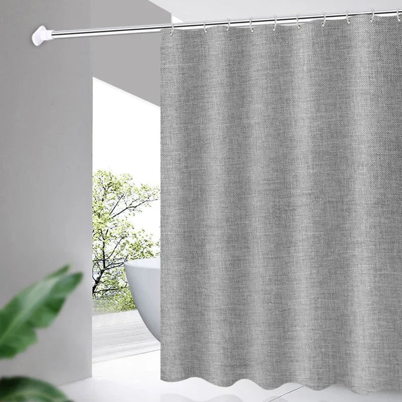 Rideau de douche imperméable gris — polyester uni, plusieurs tailles - Nesty (vue 2)