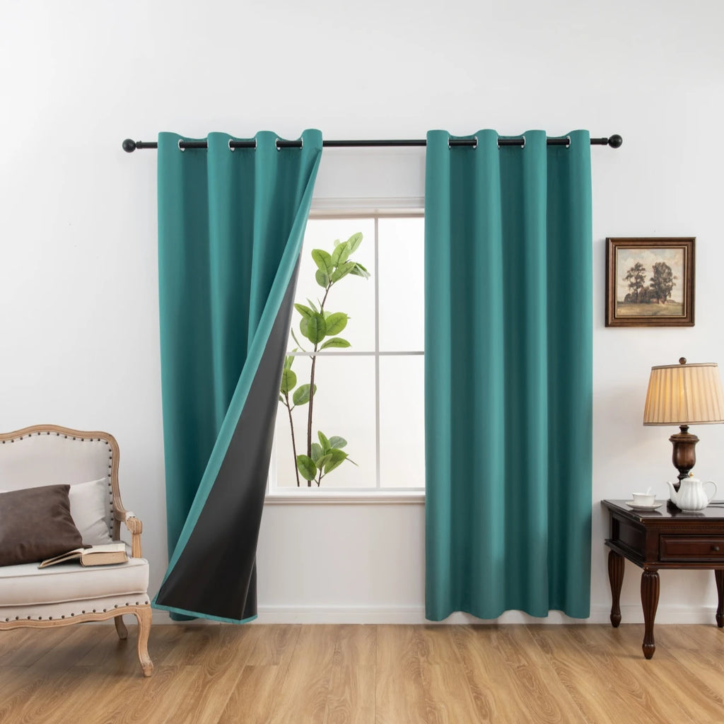 Rideaux occultants doublés Nesty - Lot de 2 pour chambre (vue 9)