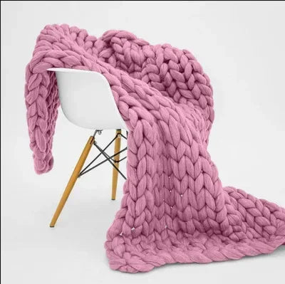 Plaid tricoté gros grain façon laine, cadeau chaleureux - Nesty (vue 17)